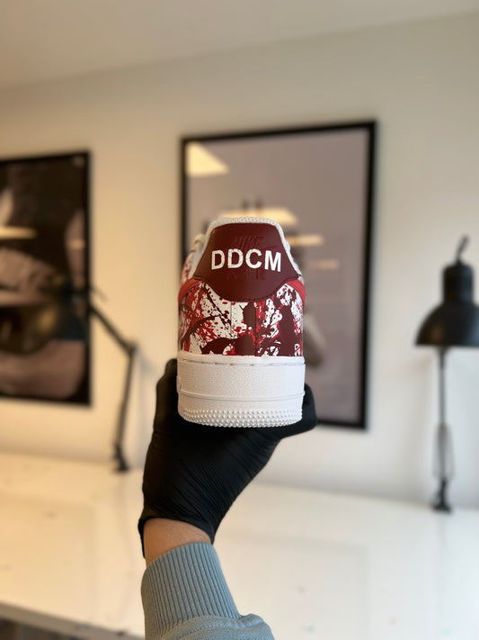 CUSTOM AF1 RED PAINT SPLASH.