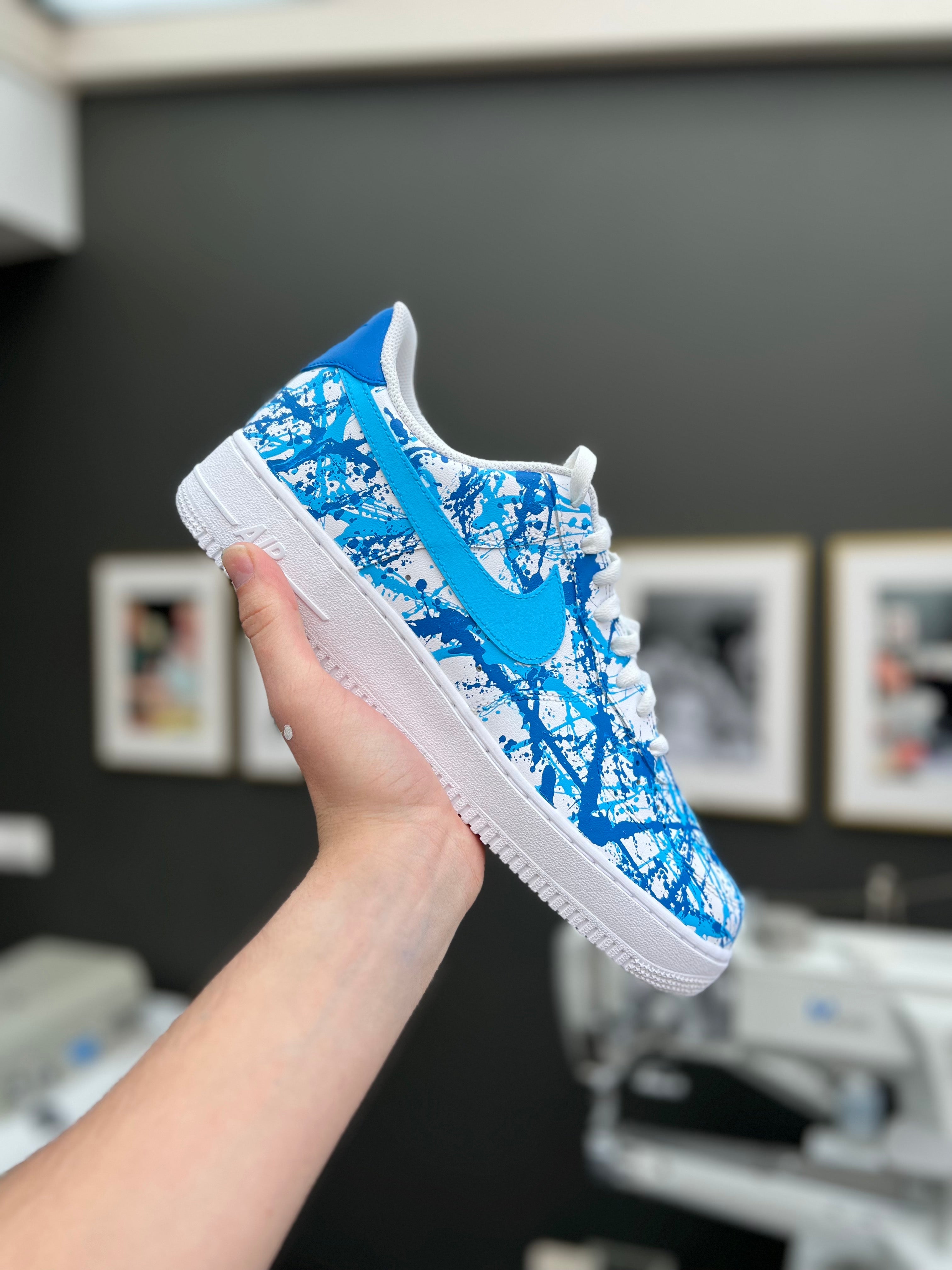 CUSTOM AF1 BLUE PAINT SPLASH. – sebastiaancustoms