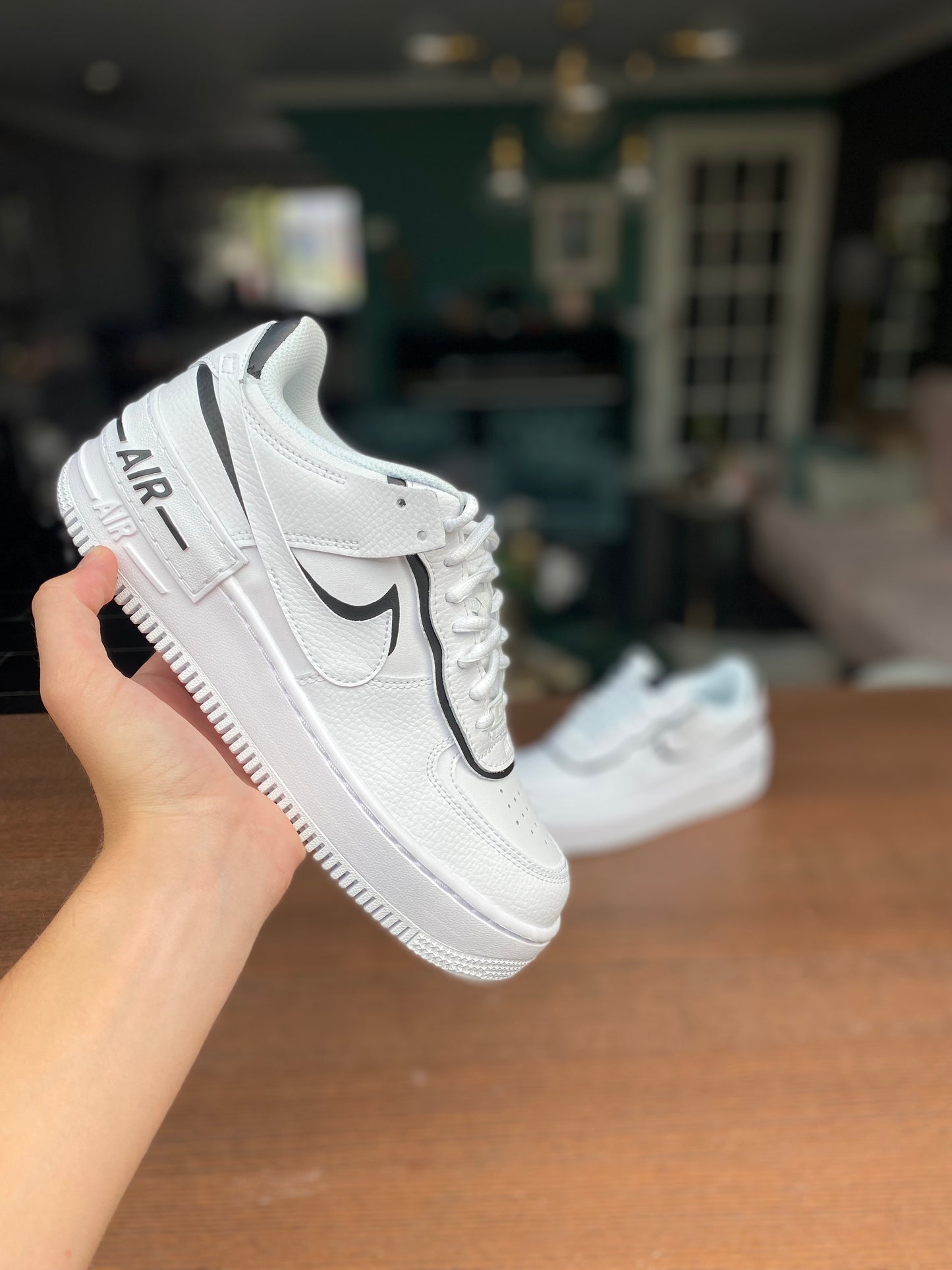 Custom Nike Air Force Shadow Black / White