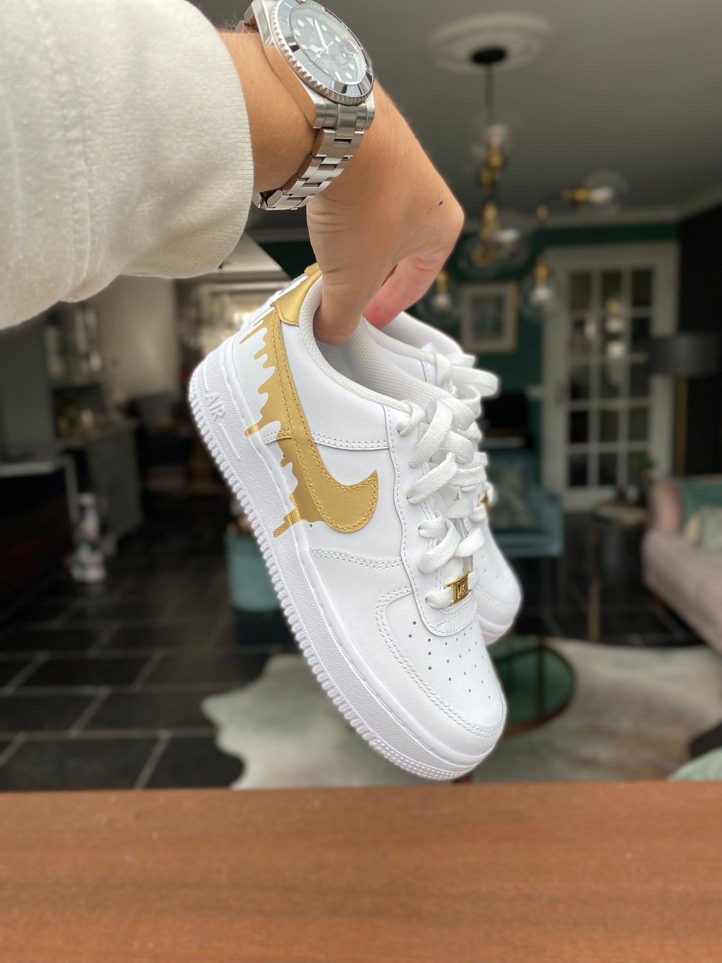 Nike AF1 Gold Drip Custom 