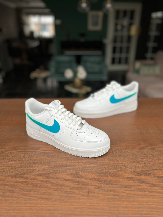 CUSTOM AF1 TURQUOISE SWOOSH.