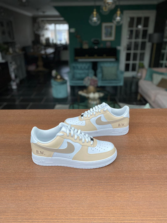 CUSTOM AF1 BEIGE COLORWAY.