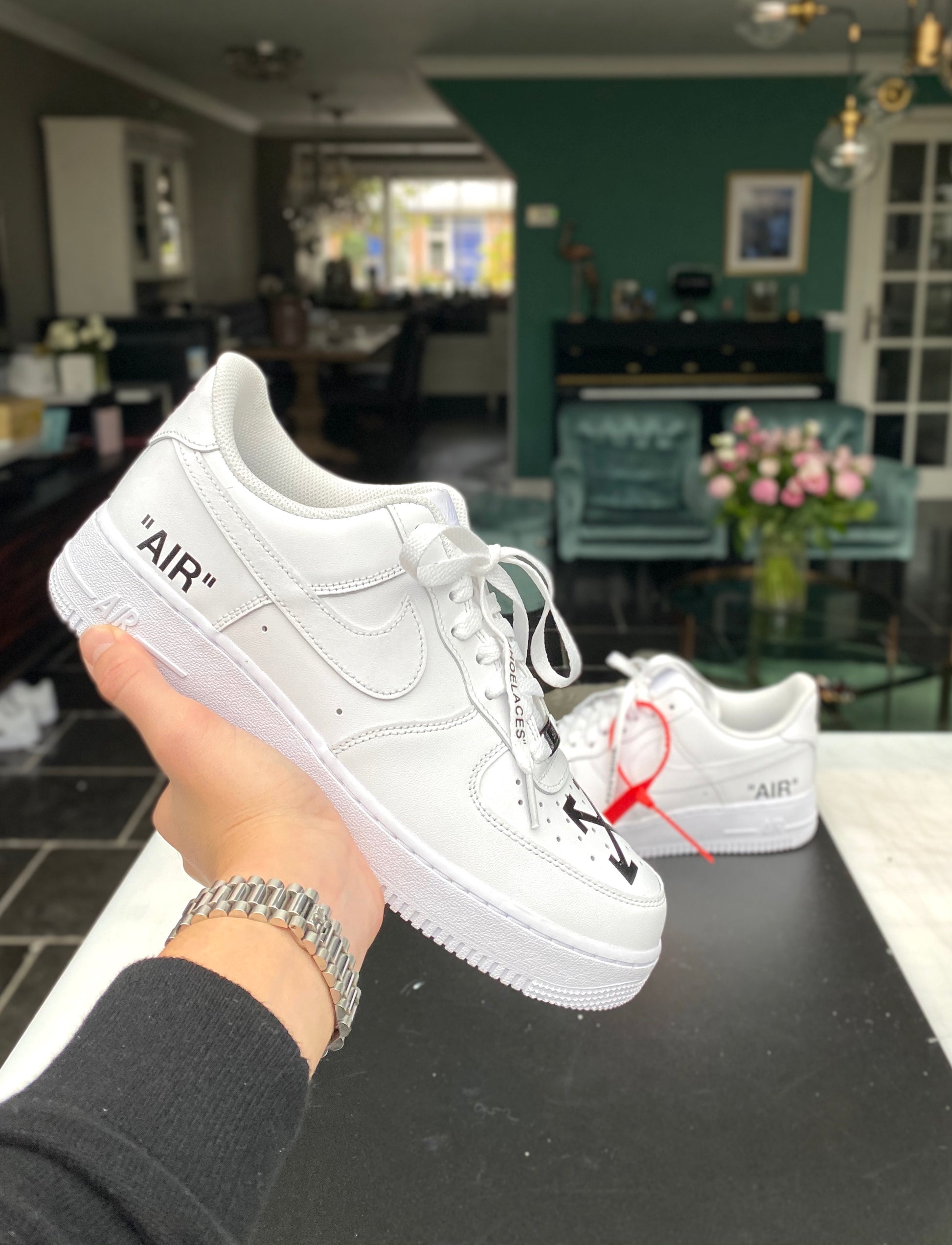 silver off white air force 1 white